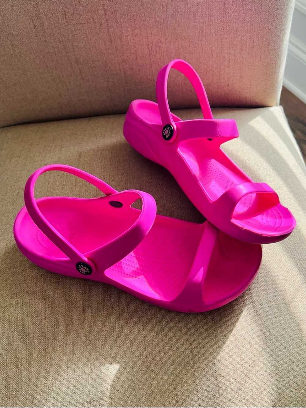 Hot Pink Croc Similar Sandals